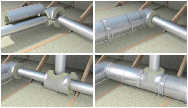 Fire insulation of circular ventilation ducts using Paroc Hvac AirCoat