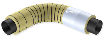 Rörböj isolerad med PAROC Pro Sections och PAROC Pro Segments